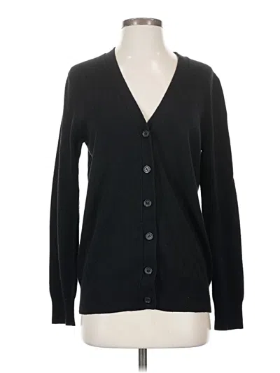 Pre-owned Jcrew Wool Cardigan Sweater In Black