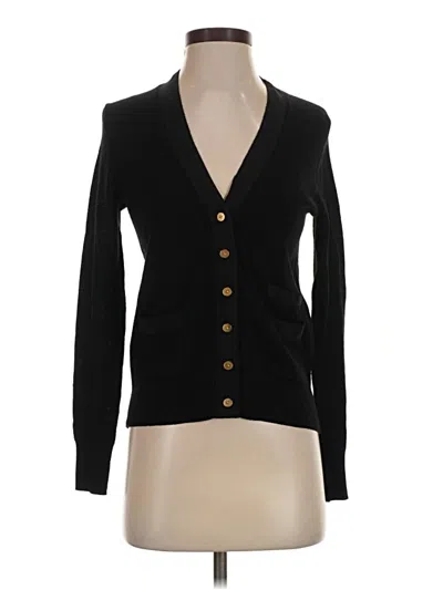 Pre-owned Jcrew Wool Cardigan Sweater In Black