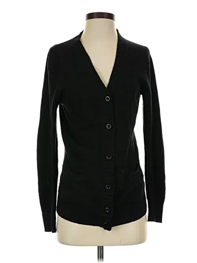 Pre-owned Jcrew Wool Cardigan Sweater In Black