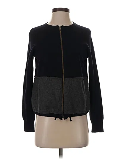 Pre-owned Jcrew Wool Cardigan Sweater In Black