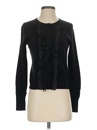 Pre-owned Jcrew Wool Cardigan Sweater In Black