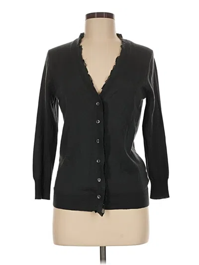Pre-owned Jcrew Wool Cardigan Sweater In Black