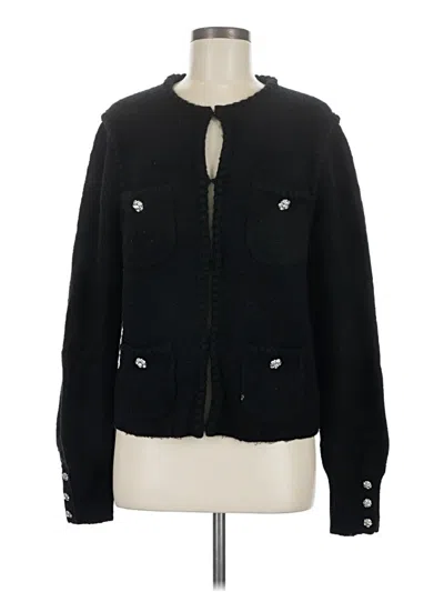 Pre-owned Jcrew Wool Cardigan Sweater In Black