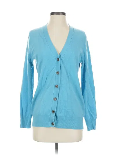 Pre-owned Jcrew Wool Cardigan Sweater In Blue