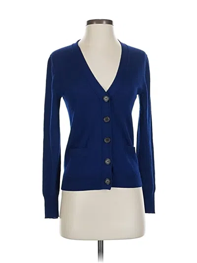 Pre-owned Jcrew Wool Cardigan Sweater In Blue