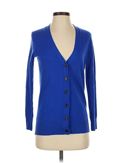 Pre-owned Jcrew Wool Cardigan Sweater In Blue