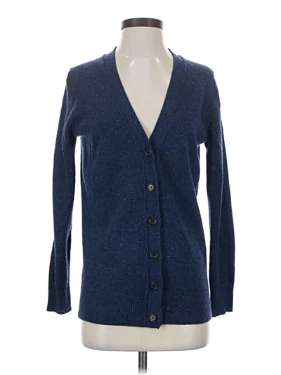 Pre-owned Jcrew Wool Cardigan Sweater In Blue