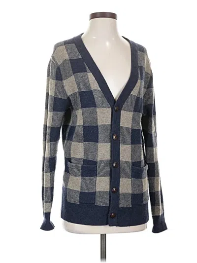 Pre-owned Jcrew Wool Cardigan Sweater In Blue