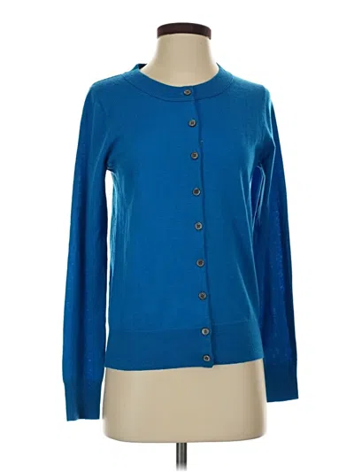 Pre-owned Jcrew Wool Cardigan Sweater In Blue