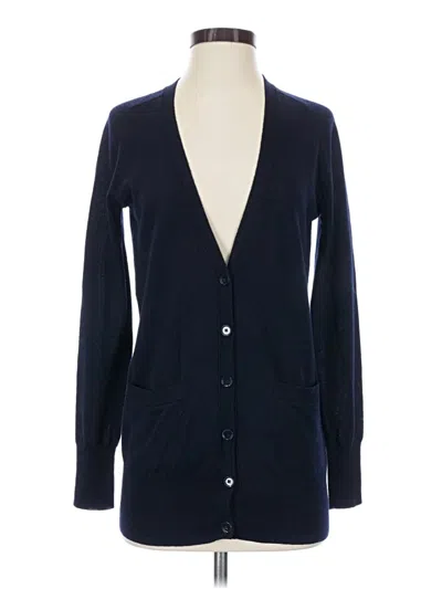 Pre-owned Jcrew Wool Cardigan Sweater In Blue