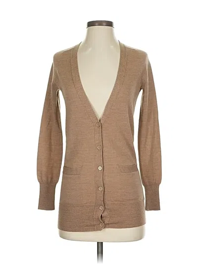 Pre-owned Jcrew Wool Cardigan Sweater In Brown