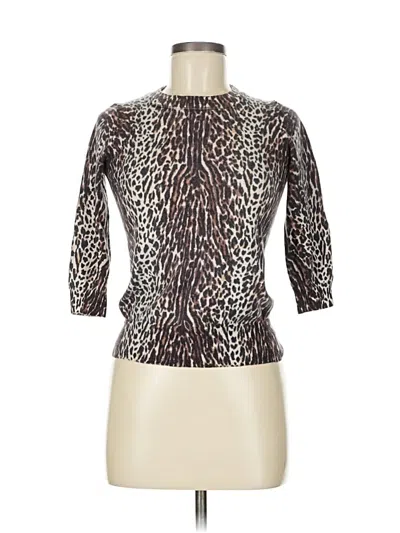 Pre-owned Jcrew Wool Cardigan Sweater In Brown