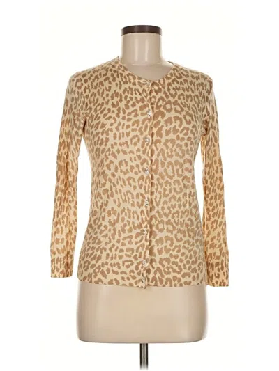 Pre-owned Jcrew Wool Cardigan Sweater In Brown