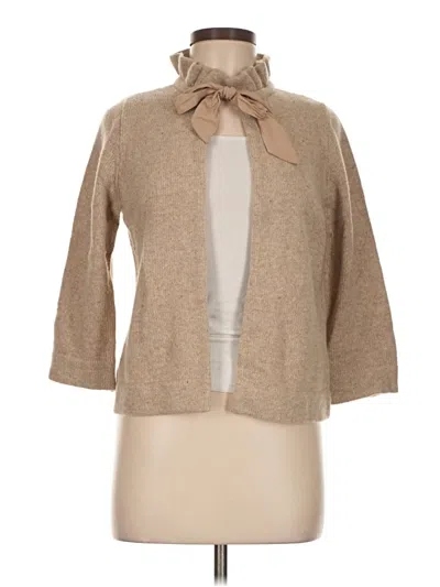 Pre-owned Jcrew Wool Cardigan Sweater In Brown