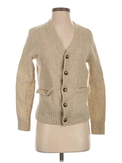 Pre-owned Jcrew Wool Cardigan Sweater In Brown