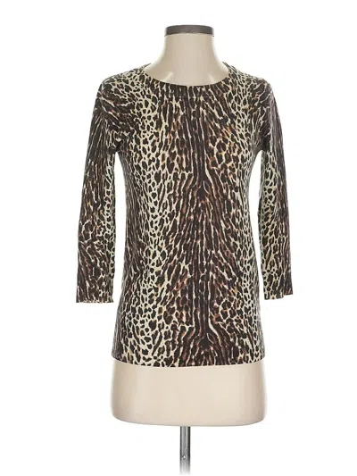 Pre-owned Jcrew Wool Cardigan Sweater In Brown