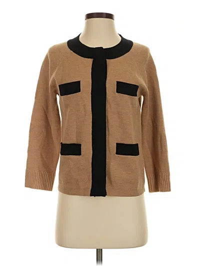 Pre-owned Jcrew Wool Cardigan Sweater In Brown