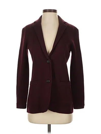 Pre-owned Jcrew Wool Cardigan Sweater In Burgundy