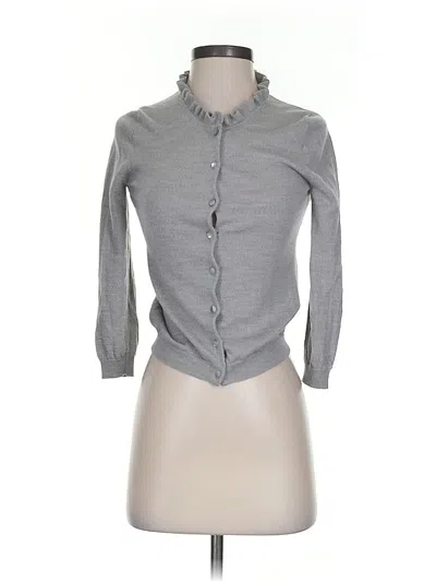 Pre-owned Jcrew Wool Cardigan Sweater In Gray
