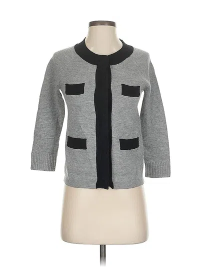 Pre-owned Jcrew Wool Cardigan Sweater In Gray