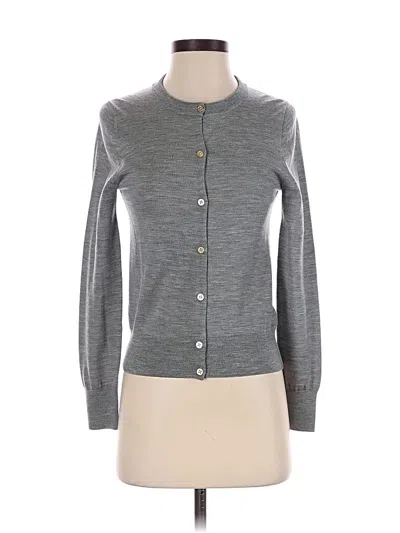 Pre-owned Jcrew Wool Cardigan Sweater In Gray