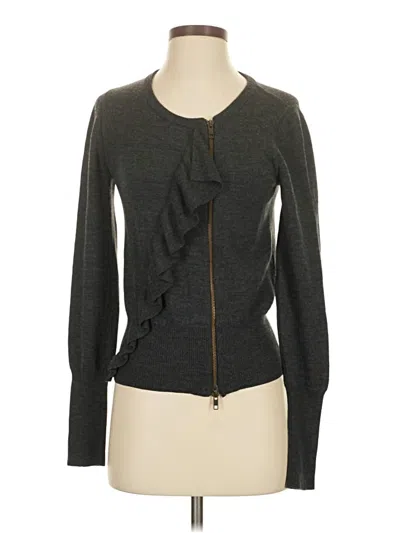 Pre-owned Jcrew Wool Cardigan Sweater In Gray