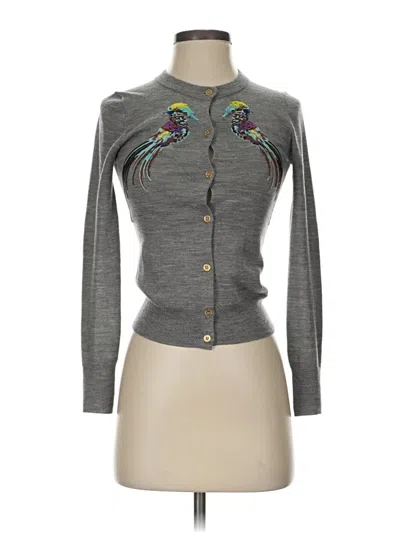Pre-owned Jcrew Wool Cardigan Sweater In Gray