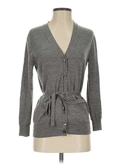 Pre-owned Jcrew Wool Cardigan Sweater In Gray