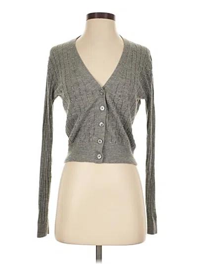 Pre-owned Jcrew Wool Cardigan Sweater In Gray