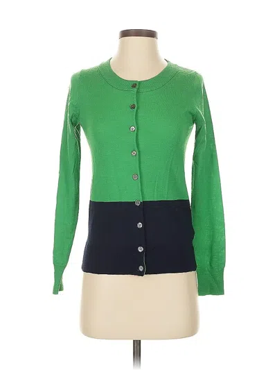 Pre-owned Jcrew Wool Cardigan Sweater In Green
