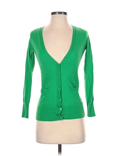 Pre-owned Jcrew Wool Cardigan Sweater In Green