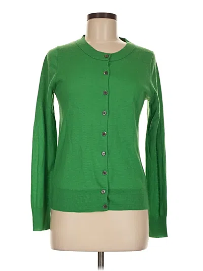 Pre-owned Jcrew Wool Cardigan Sweater In Green