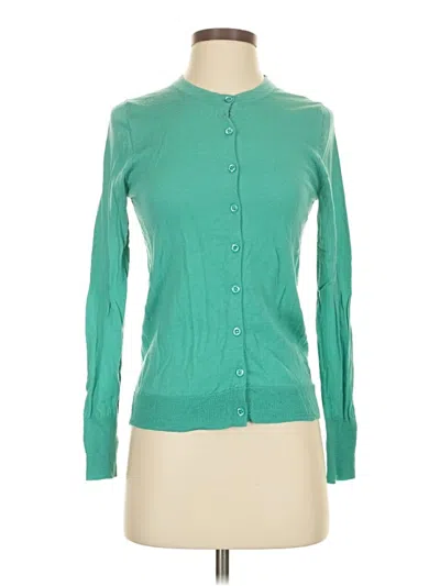 Pre-owned Jcrew Wool Cardigan Sweater In Green