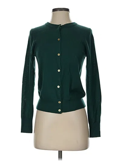 Pre-owned Jcrew Wool Cardigan Sweater In Green