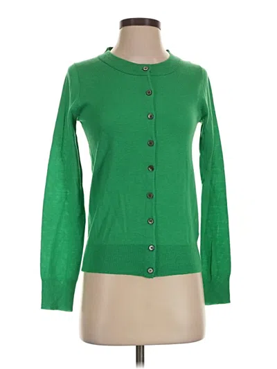 Pre-owned Jcrew Wool Cardigan Sweater In Green