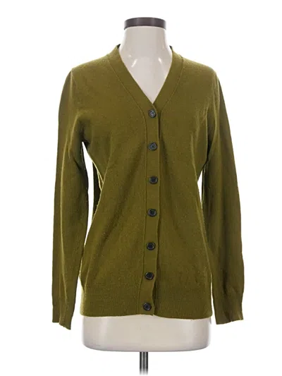 Pre-owned Jcrew Wool Cardigan Sweater In Green