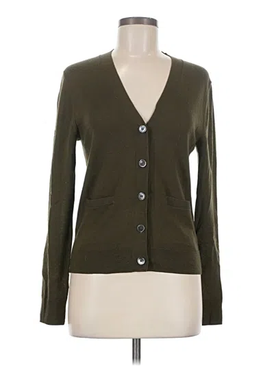 Pre-owned Jcrew Wool Cardigan Sweater In Green