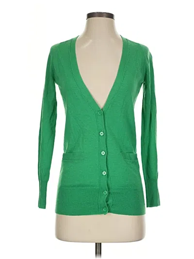 Pre-owned Jcrew Wool Cardigan Sweater In Green