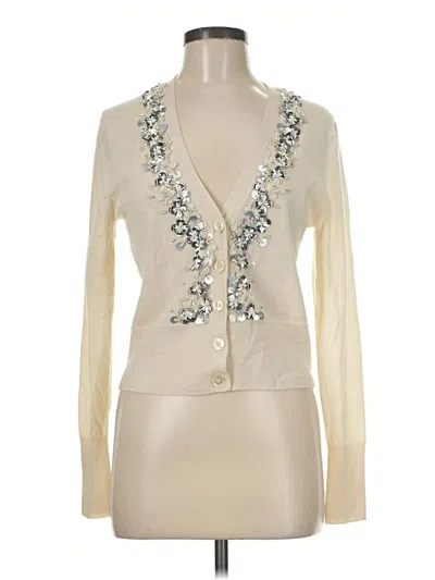 Pre-owned Jcrew Wool Cardigan Sweater In Ivory