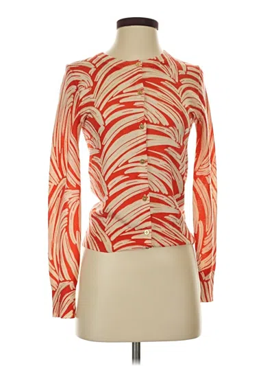Pre-owned Jcrew Wool Cardigan Sweater In Orange