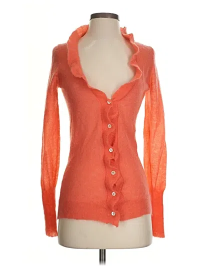 Pre-owned Jcrew Wool Cardigan Sweater In Orange