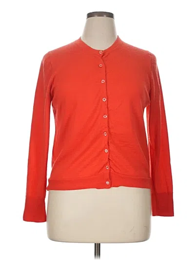Pre-owned Jcrew Wool Cardigan Sweater In Orange