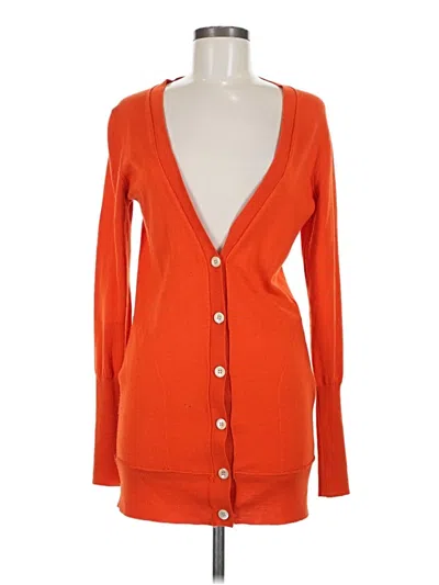 Pre-owned Jcrew Wool Cardigan Sweater In Orange