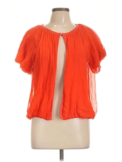 Pre-owned Jcrew Wool Cardigan Sweater In Orange