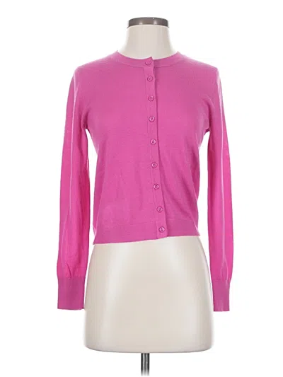 Pre-owned Jcrew Wool Cardigan Sweater In Pink