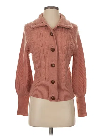 Pre-owned Jcrew Wool Cardigan Sweater In Pink