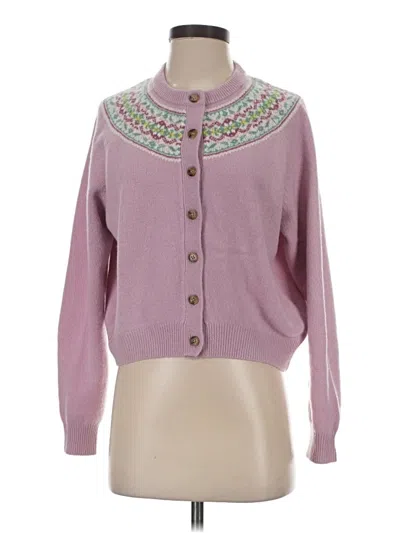 Pre-owned Jcrew Wool Cardigan Sweater In Pink