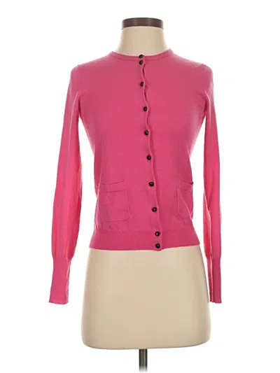 Pre-owned Jcrew Wool Cardigan Sweater In Pink