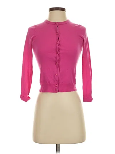Pre-owned Jcrew Wool Cardigan Sweater In Pink