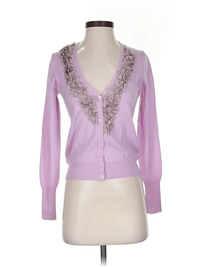 Pre-owned Jcrew Wool Cardigan Sweater In Purple